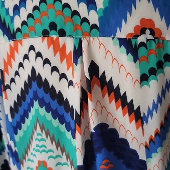 Cato multicolored v-neck chevron tunic - Picture 6 of 8